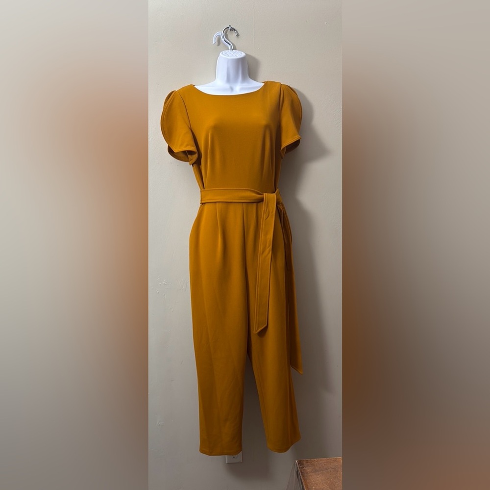 Calvin Klein Yellow Relaxed Jumpsuit with Belt